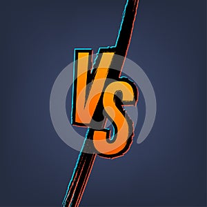 Versus logo vs letters for sports and fight competition. Battle versus match, game concept competitive vs.