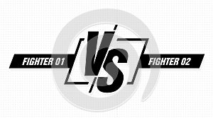 Versus screen. Vs battle headline, conflict duel between teams. Confrontation fight competition. Vector background