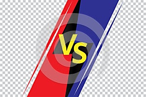 Versus on transparent background. VS sport competition poster for game, fight and battle. Concept with blue and red side. Flat