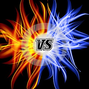 Versus Vector. VS Letters. Flame Fight Background Design. Competition Concept. Fight Symbol