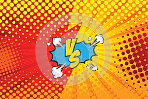 Versus. vs. Fight backgrounds comics style design. Vector illustration.