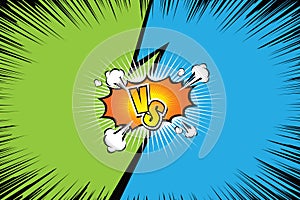Versus. vs. Fight backgrounds comics style design. Vector illustration.