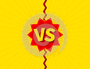 Versus VS letters fight backgrounds, in flat comics style design. Vector illustration.