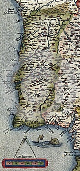 Vertantique map by Abraham Ortelius, circa 1570 photo