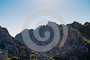 Vertatscha - Scenic view of majestic mountain summit cross of Vertatscha (Vrtaca) in untamed Karawanks