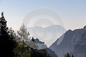 Vertatscha - Scenic view of mountain peak Grintovec in majestic Kamnik-Savinja Alps, Slovenia