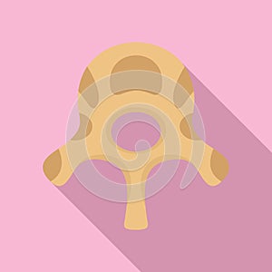 Vertebra disc icon, flat style