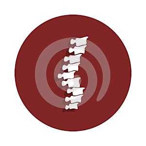 vertebra displacement icon in badge style. One of organ collection icon can be used for UI, UX