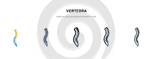 Vertebra icon in different style vector illustration. two colored and black vertebra vector icons designed in filled, outline,