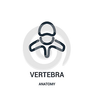vertebra icon vector from anatomy collection. Thin line vertebra outline icon vector illustration. Linear symbol for use on web