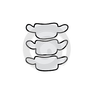 Vertebrae doodle icon, vector illustration