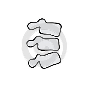 Vertebrae doodle icon, vector illustration