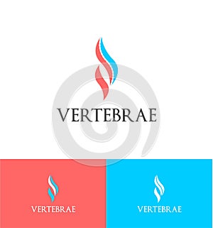 Vertebrae helathcare and wellness logo template