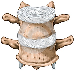 Vertebral bones, anterior view