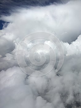 Vertical Airplane View of Clouds