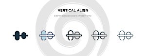 Vertical align icon in different style vector illustration. two colored and black vertical align vector icons designed in filled,