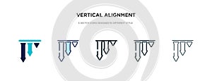 Vertical alignment icon in different style vector illustration. two colored and black vertical alignment vector icons designed in