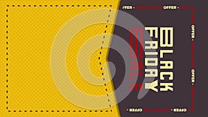 Vertical Animation of  Black Friday Sale Yellow Background With Copy Space