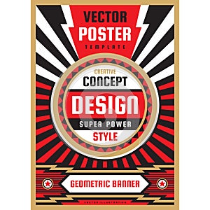 Vertical art poster template in heavy power style. National patriotism freedom vertical banner. Graphic design layout. Music