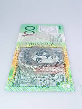 Vertical Australian Hundred Dollar Banknote Standing Up