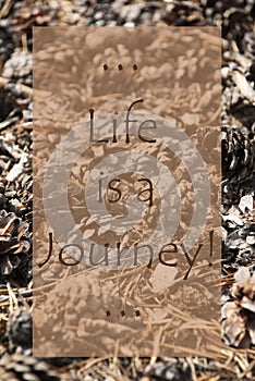 Vertical Autumn Card, Quote Life Is A Journey