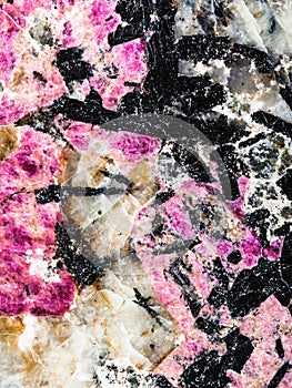 Vertical background from eudialyte and aegirine