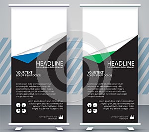 Vertical Banner business roll up standee Modern Mockup Template. Design Graphic EPS10
