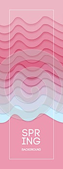 Vertical banner pink wavy Overlap background