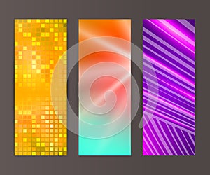 Vertical banner set design element background glow abstract