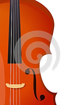 Vertical Banner with Violin, Cello for music concert or festival, symphony performance. Vector wallpaper.