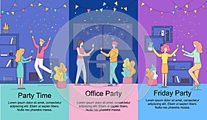 Vertical Banners Set. Friday Office Party Time.
