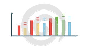 Vertical Bar Chart Data Graph, vector design Generative AI