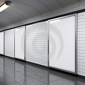 Vertical billboards on metro station