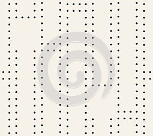 Vertical black dot line rectangle seamless pattern