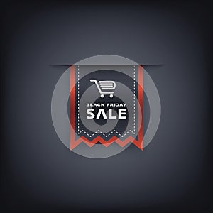 Vertical Black Friday sales ribbons. Eps10 vector