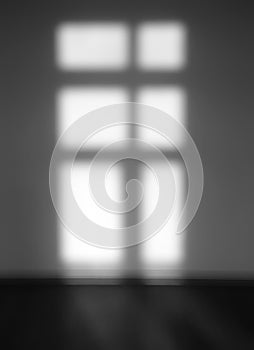 Vertical black and white window light and shadow abstraction bac