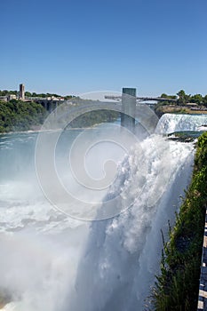 Vertical breathtaking shot of Niagara Falls in State Park Niagara USA