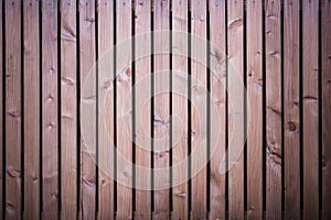 vertical brown wooden slats background with dark vignette corners for creative designs