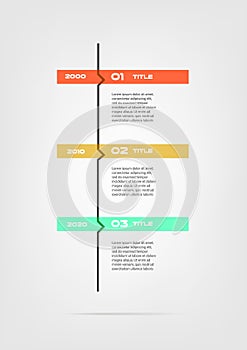 Vertical cartoon timeline steps infographics - can illustrate a strategy, workflow or team work, vector flat color