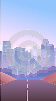 Vertical City Background , illustration,Banner for your application