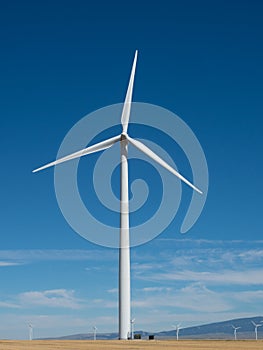 Vertical Close Up of Wind Turbine in Judith Gap, MT