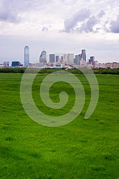 Vertical Composition Greenbelt Dallas Texas City Skyline Storm B