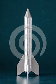 Vertical Composition of Silver Festive Rocket