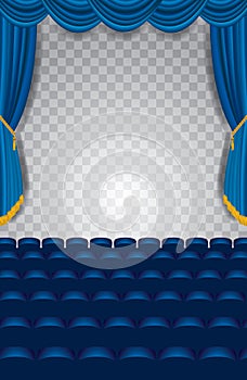 Vertical concert blue stage