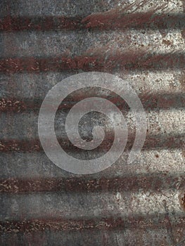 Vertical corrugated iron background with copy space