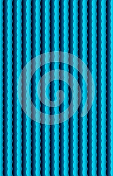 A vertical cyan and blue dimensional texture with wavy lines.
