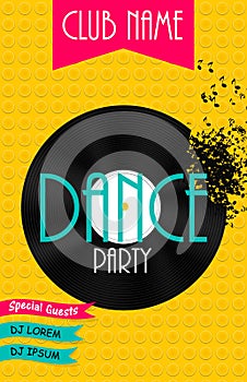 Vertical Dance Party Flyer Background with Place
