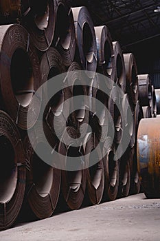 Vertical display of domestic crude steels in a factory set up