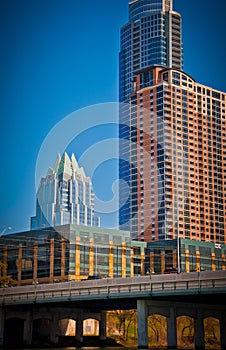 Vertical downtown Austin Texas Skyline View