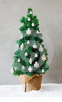 Vertical Fir Tree, Snow, Christmas Ball Ornament